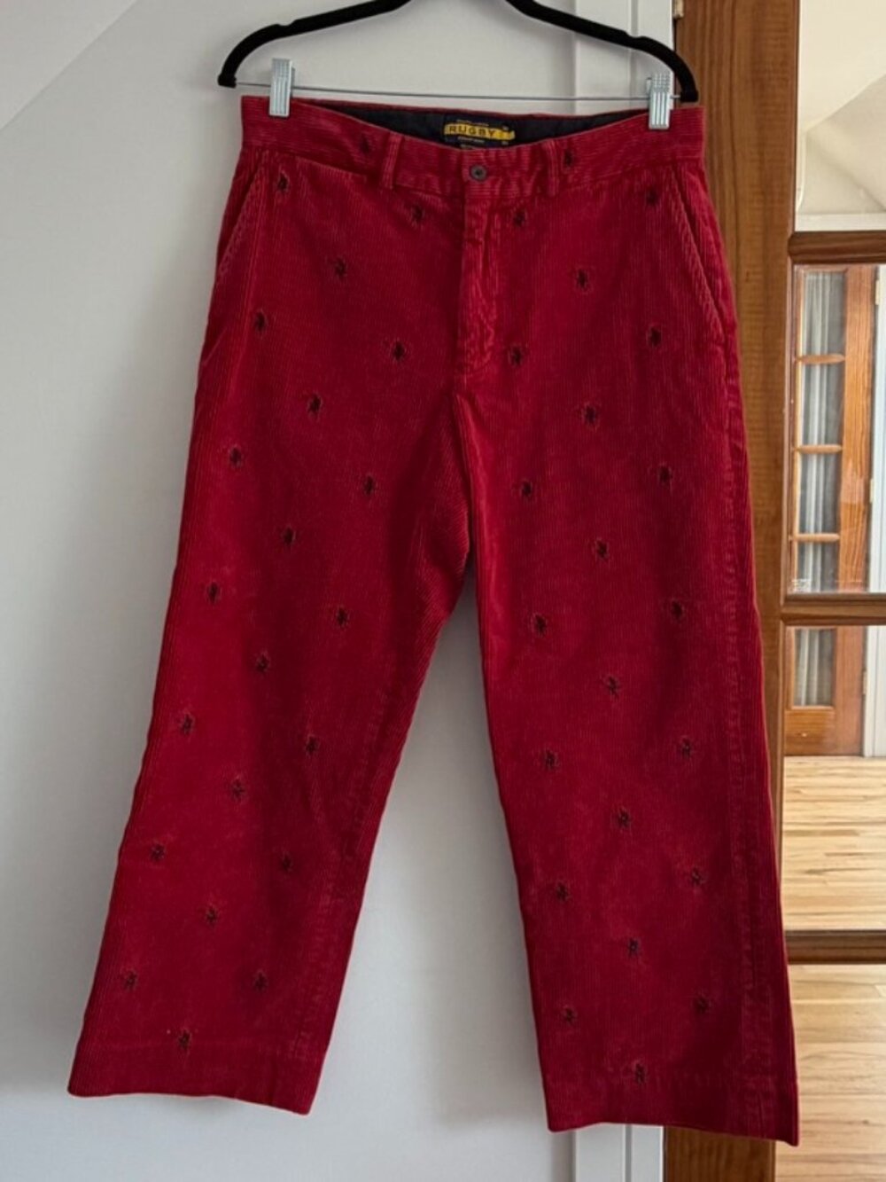 Rugby Ralph Lauren devil-embroidered red corduroy pants